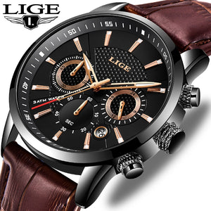 LIGE New Mens Watches Top Brand Luxury Military Sport Watch - helnewss