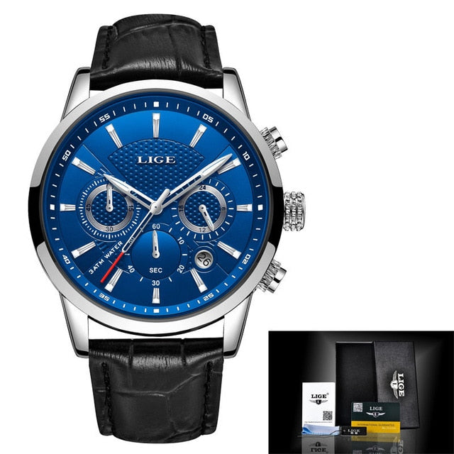 LIGE New Mens Watches Top Brand Luxury Military Sport Watch - helnewss