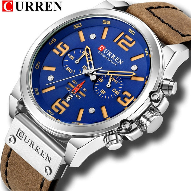 CURREN Mens Watches Top Luxury Brand Waterproof Sport - helnewss