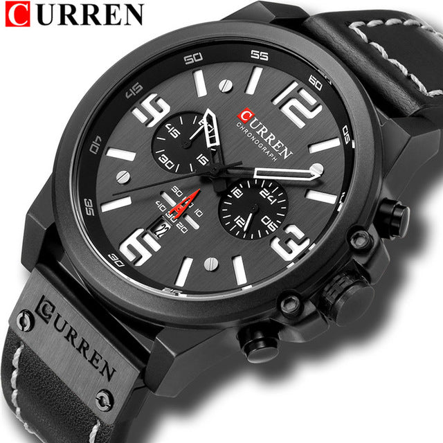 CURREN Mens Watches Top Luxury Brand Waterproof Sport - helnewss