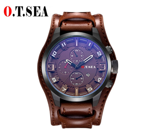 Luxury Leather Watches Men Military Sport Quartz Wrist Watch 2019 - helnewss