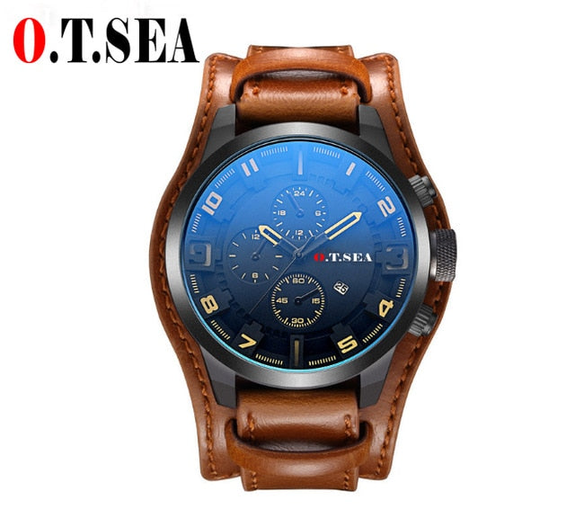 Luxury Leather Watches Men Military Sport Quartz Wrist Watch 2019 - helnewss