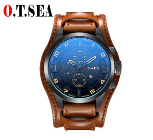 Luxury Leather Watches Men Military Sport Quartz Wrist Watch 2019 - helnewss