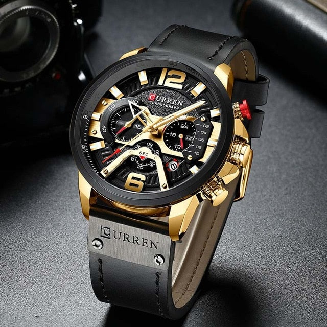 Curren Men Watch Top Brand Luxury Chronograph - helnewss