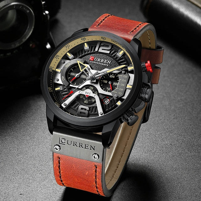 Curren Men Watch Top Brand Luxury Chronograph - helnewss