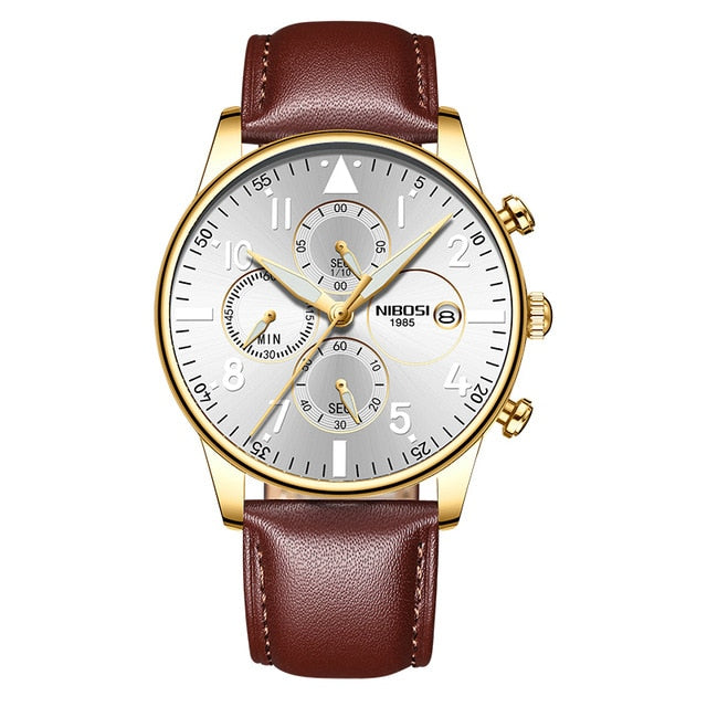 NIBOSI Gold Mens Watches Top Brand Luxury 2019 Sports - helnewss