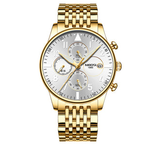 NIBOSI Gold Mens Watches Top Brand Luxury 2019 Sports - helnewss